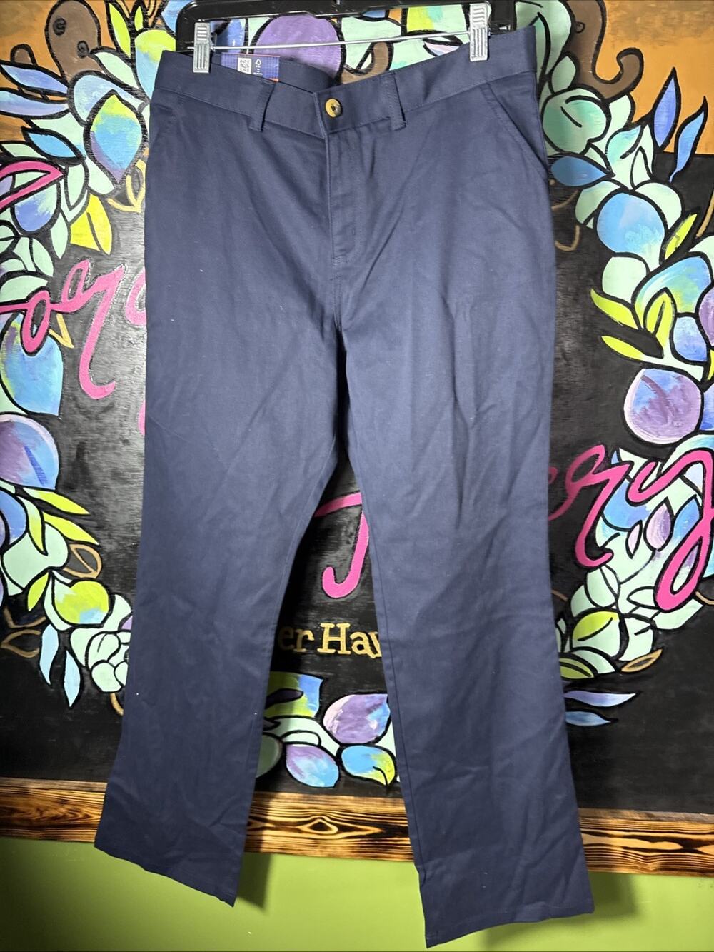 French Toast Girls Straight Leg Pants, Navy, Size 20.5 Plus
